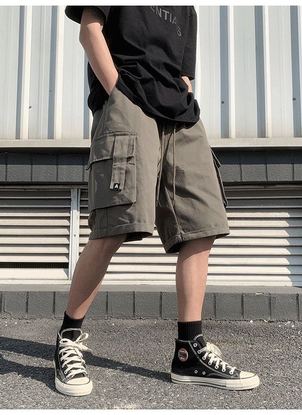 Generic - Casual Shorts Men Summer Outdoor Wear Thin Mid-pants Trendy Loose Five-point Work Pants Trendy Sports Large Pants Clothing Green - Image 1
