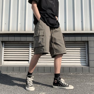 Casual shorts mens summer wear thin middle pants fashion brand loose five-point overalls trendy sports shorts Green - pzsku/Z1EE28505EC531BAE20BDZ/45/1746228928/3f4b210c-9da4-411f-bd77-466c22566561