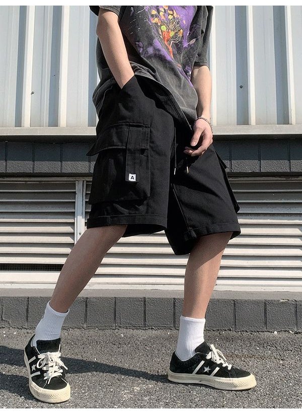 Generic - Casual Shorts Men Summer Outdoor Wear Thin Mid-pants Trendy Loose Five-point Work Pants Trendy Sports Large Pants Clothing Green - Image 1