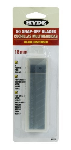 HYDE 42359 Replacement 18mm Snap-Off Blade Dispenser, 50 Blades - Image 4