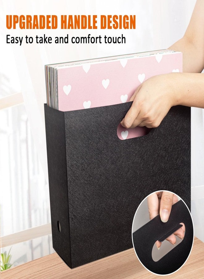 tutata Foldable Scrapbook Paper Storage Organizer, 12x12 Scrapbook Paper Storage, Plastic File Organizer, Black, 3 Pack - Image 5