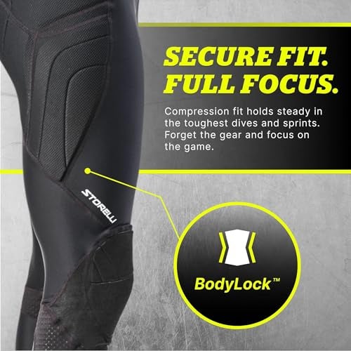 Storelli Womens NoBurn BodyShield GK Goalkeeper Leggings – Padded Soccer Goalie Pants with XRD Impact Protection, Turf-Burn Resistant Knees, Compression Fit with Shin Guard Pocket, Black, Small - Image 5
