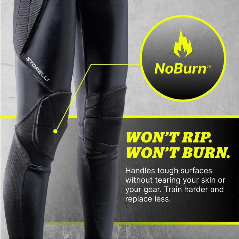 Storelli Womens NoBurn BodyShield GK Goalkeeper Leggings – Padded Soccer Goalie Pants with XRD Impact Protection, Turf-Burn Resistant Knees, Compression Fit with Shin Guard Pocket, Black, Small - Image 4