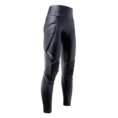 Storelli Womens NoBurn BodyShield GK Goalkeeper Leggings – Padded Soccer Goalie Pants with XRD Impact Protection, Turf-Burn Resistant Knees, Compression Fit with Shin Guard Pocket, Black, Small - Image 1