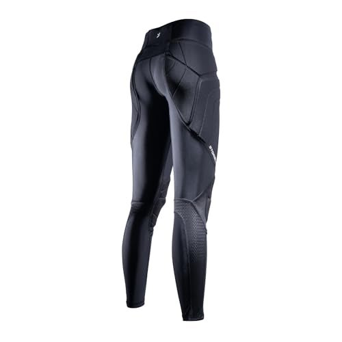 Storelli Womens NoBurn BodyShield GK Goalkeeper Leggings – Padded Soccer Goalie Pants with XRD Impact Protection, Turf-Burn Resistant Knees, Compression Fit with Shin Guard Pocket, Black, Small - Image 2