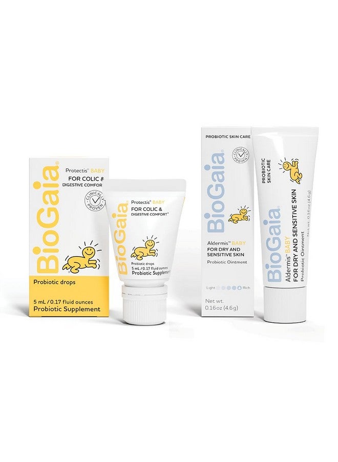 BioGaia Baby Probiotic Essentials For Digestive & Skin Health | Drops Ease Colic, Gas & Tummy Issues | Ointment Soothes & Hydrates Dry, Irritated Skin - Image 1