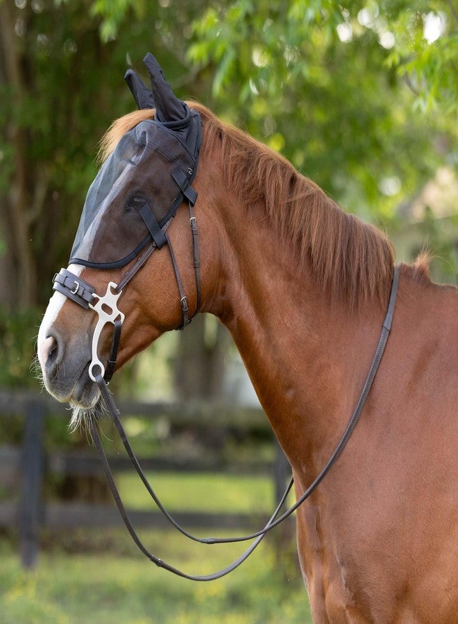 Horze Easy-Attach Bridle Insect and Fly Mask with Ear and Eye Protection - Black - L - Image 3