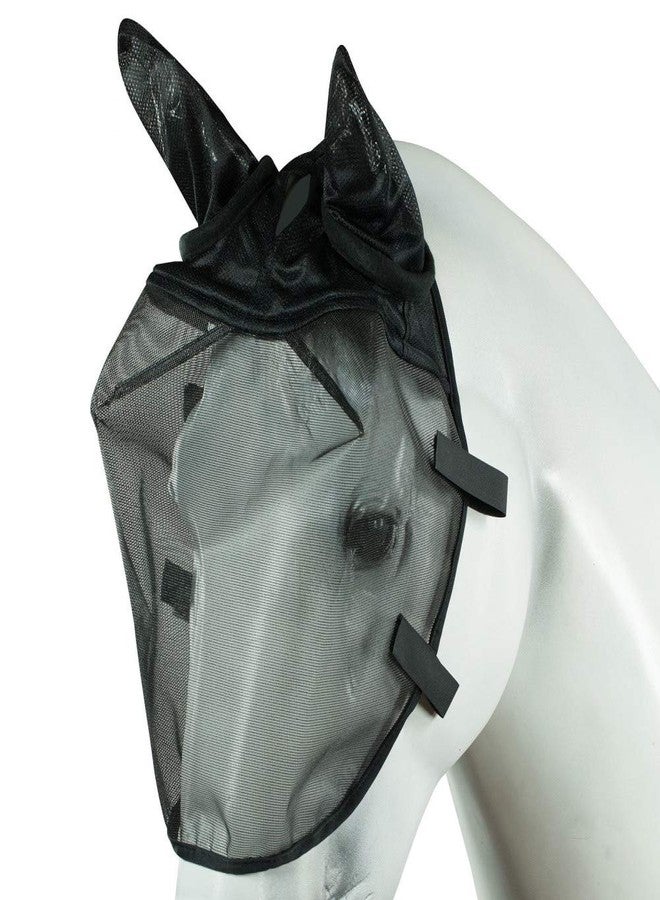 Horze Easy-Attach Bridle Insect and Fly Mask with Ear and Eye Protection - Black - L - Image 1