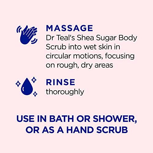 Dr Teal's Shea Sugar Body Scrub, Rose with Essential Oil, 19 oz (Pack of 3) - Image 3