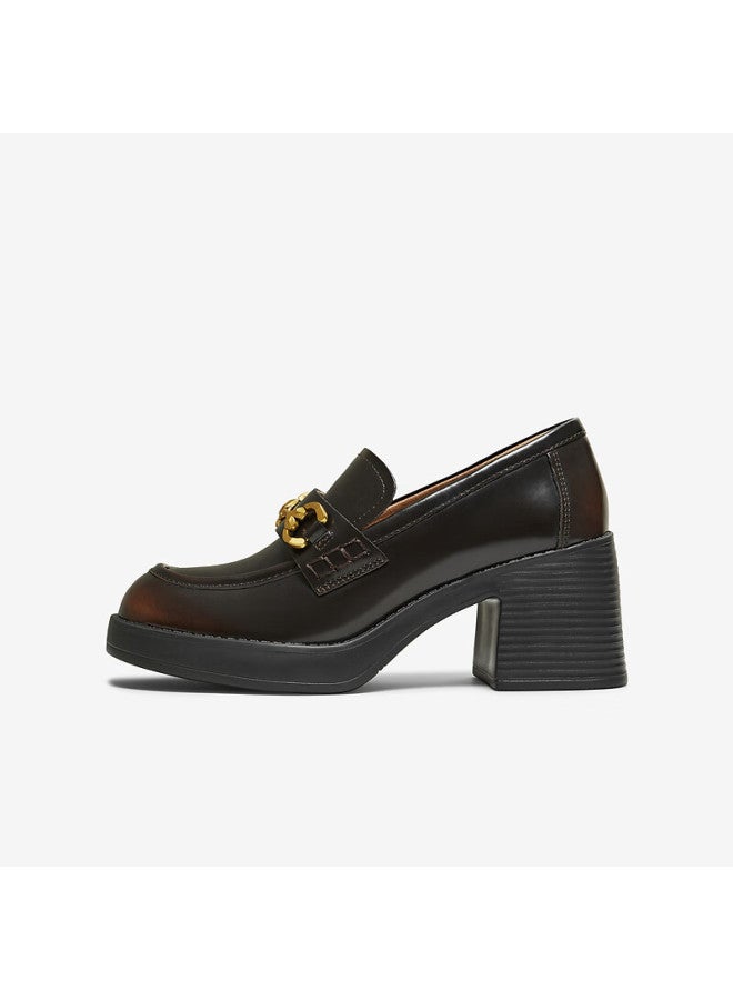Tata Women's Shoes Spring New Black Loafers Thick Sole Brown Size 39 - Image 5