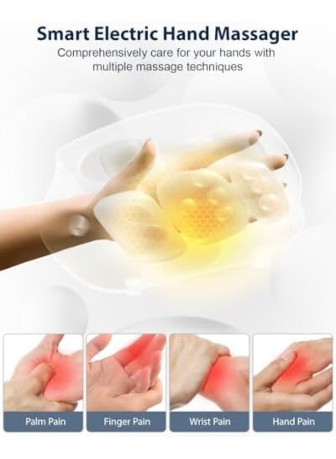 CINCOM Hand Massager - Cordless Hand Massager with Heat and Compression for Arthritis and Carpal Tunnel, Gifts for Women(White) - Image 2