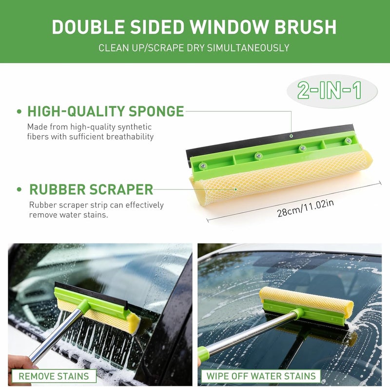 GES 62" Car Wash Mop with Telescoping Handle and Chenille Microfiber Cleaning Kit - Image 5