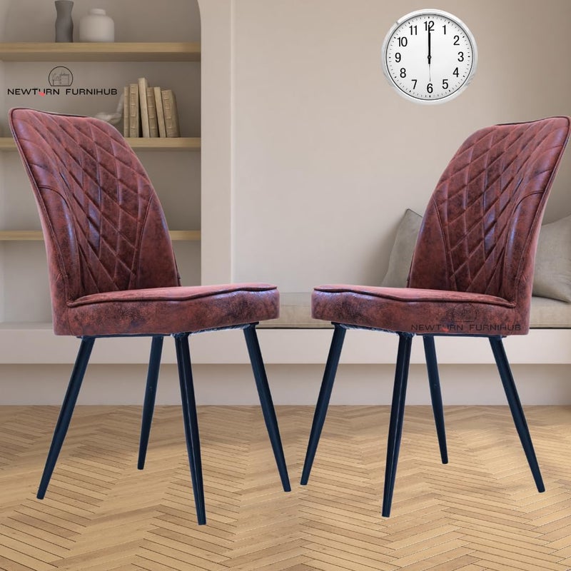 NEWTURN NEWTURN CurrencySet of 2PreAssembled with Heavy Duty Metal Stand Dining Chairs for Home Model5 with 2 Years Warranty