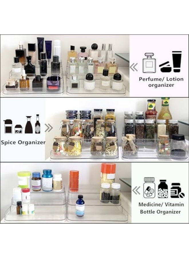 بيتلا طقم 2 من قواعد العرض الأكريليك الشفاف 3 طبقات، منظم عطور ومكياج، حامل عرض للحلويات والكب كيك وللاستخدام المنزلي - Image 4