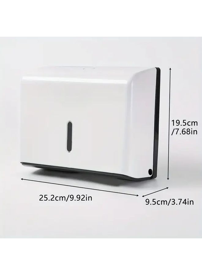 White Wall Mounted Toilet Paper Holder Large Capacity Waterproof ABS Plastic Box - Image 2