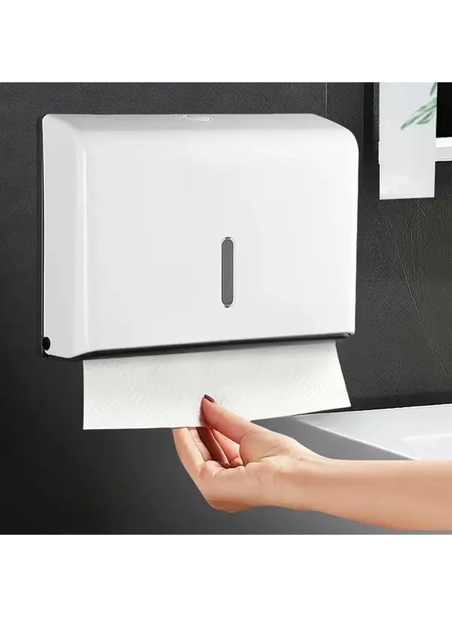 White Wall Mounted Toilet Paper Holder Large Capacity Waterproof ABS Plastic Box - Image 3