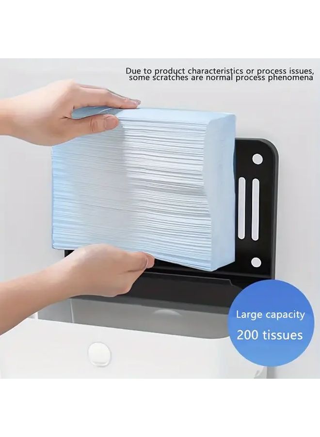 White Wall Mounted Toilet Paper Holder Large Capacity Waterproof ABS Plastic Box - Image 4
