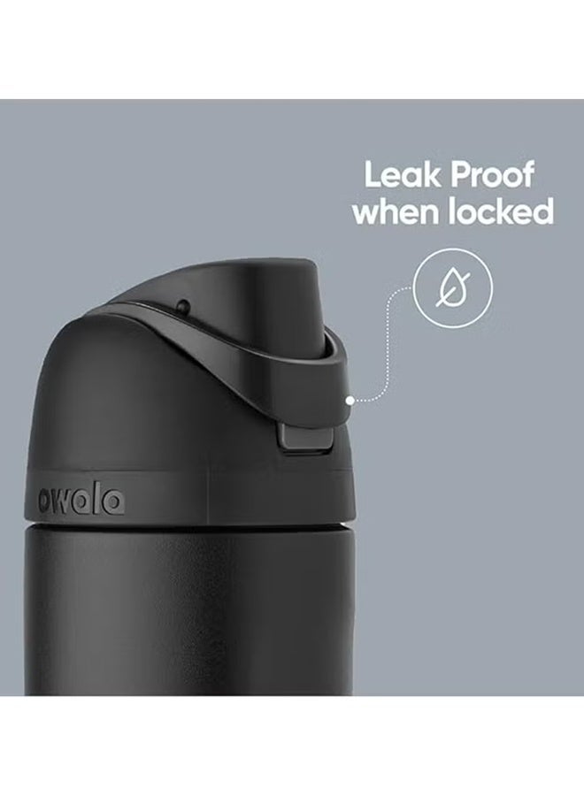 زجاجات المياه من الفولاذ المقاوم للصدأ المعزولة FreeSip مع القش للرياضة والسفر والمدارس BPA زجاجات المياه الرياضية الحرة، 32 أونصة - Image 4