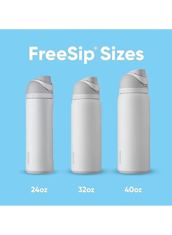 زجاجات المياه من الفولاذ المقاوم للصدأ المعزولة FreeSip مع القش للرياضة والسفر والمدارس BPA زجاجات المياه الرياضية الحرة، 32 أونصة - Image 3