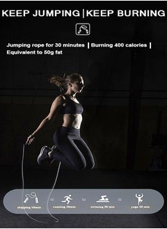QUTOOB Professional Jump Rope for Fitness Training - Steel Wire Jump Rope with Adjustable Cable and Removable Weights, and Ball Bearing for High-Speed Skipping Workouts, Ideal for Weight Loss, Boxing, Gym, Cardio, and Endurance Training  - Image 3