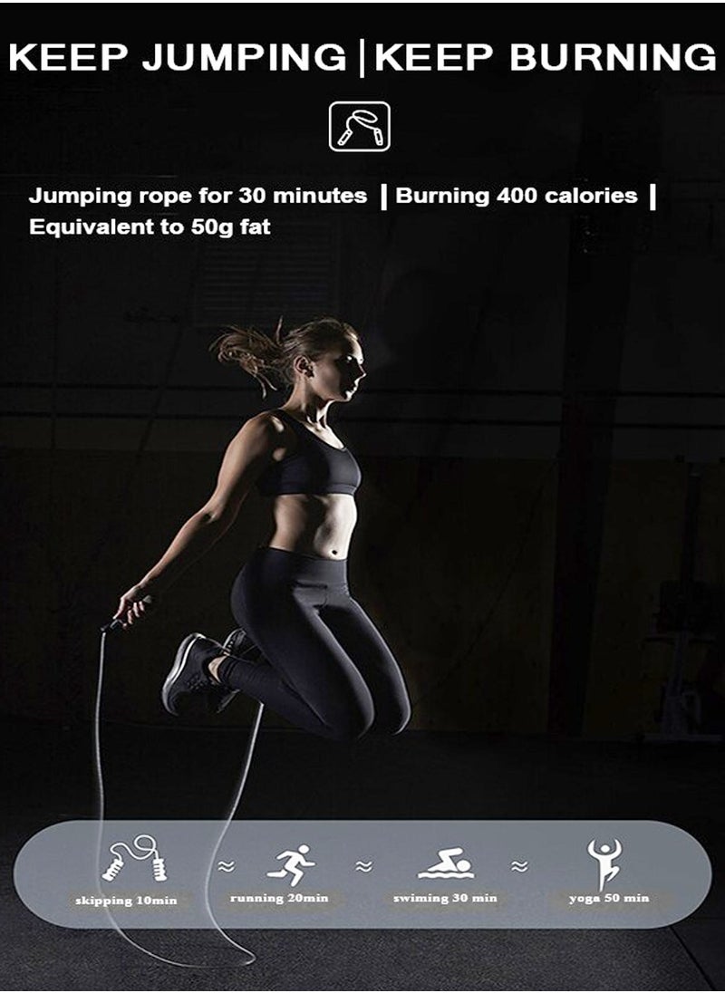 QUTOOB Professional Jump Rope for Fitness Training - Steel Wire Jump Rope with Adjustable Cable and Removable Weights, and Ball Bearing for High-Speed Skipping Workouts, Ideal for Weight Loss, Boxing, Gym, Cardio, and Endurance Training  - Image 3