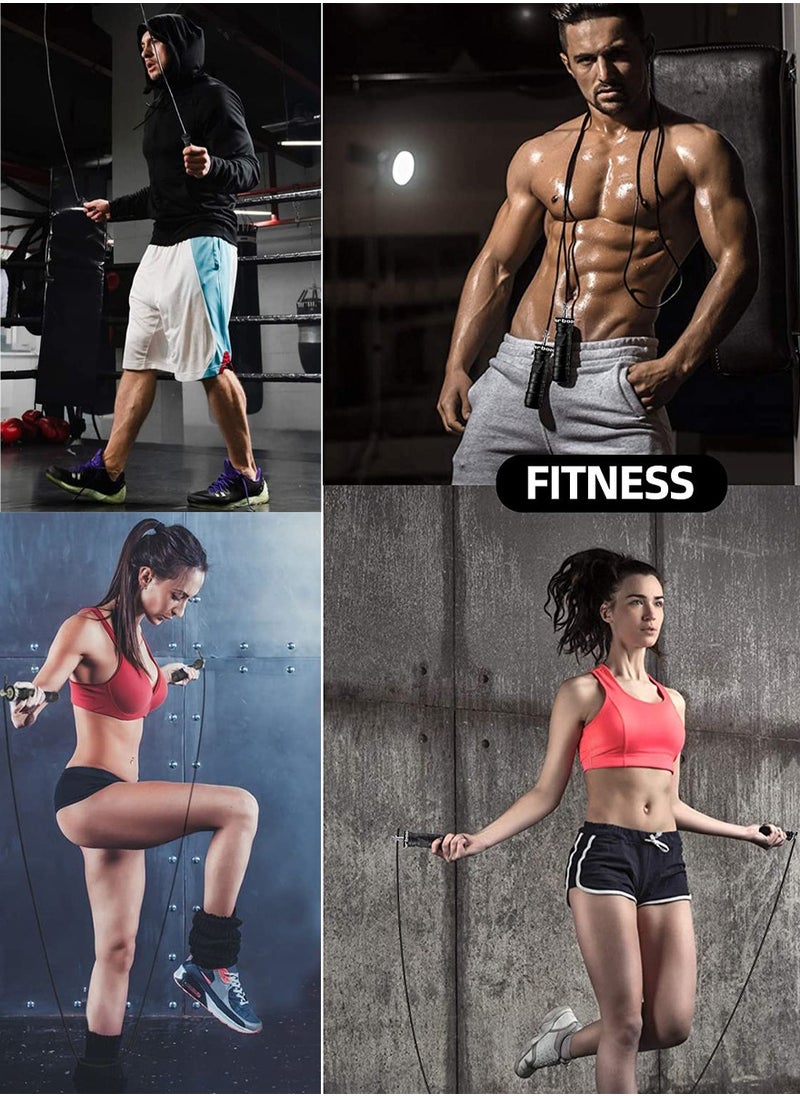 QUTOOB Professional Jump Rope for Fitness Training - Steel Wire Jump Rope with Adjustable Cable and Removable Weights, and Ball Bearing for High-Speed Skipping Workouts, Ideal for Weight Loss, Boxing, Gym, Cardio, and Endurance Training  - Image 2