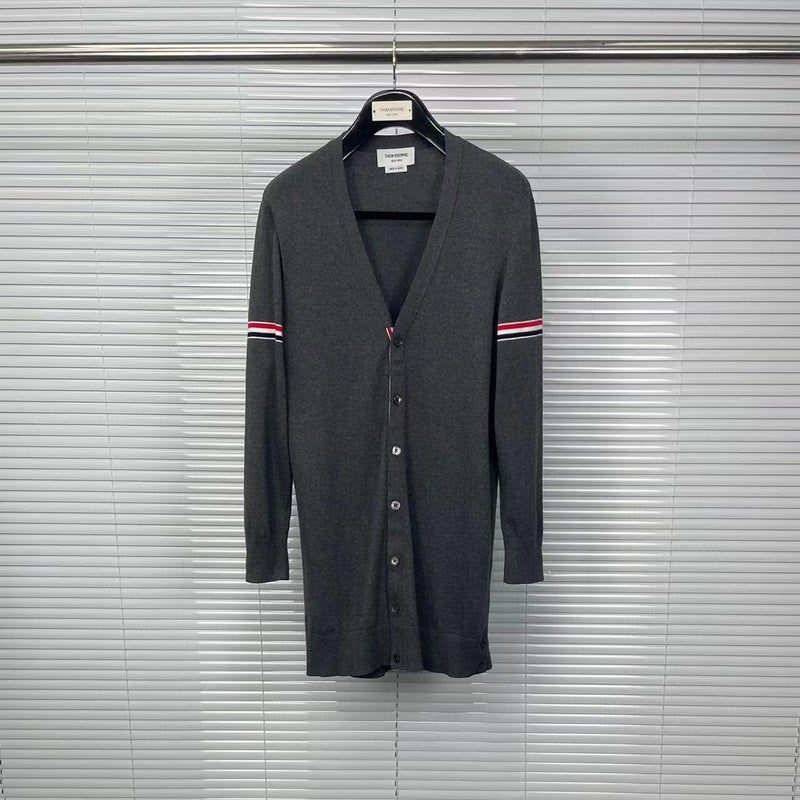 Tb Tom Wrist Ribbon Mid-Length Cardigan Men'S And Women'S Same Casual Wool Cotton Yarn - Image 5
