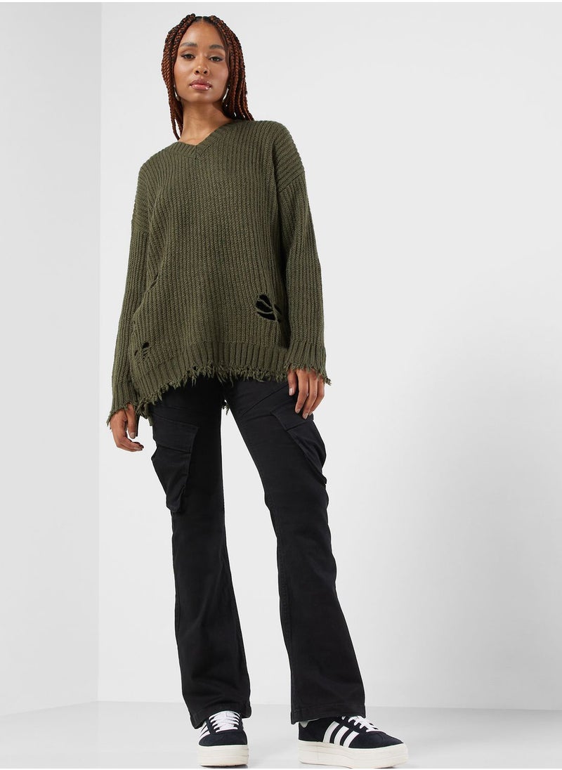 izzue Logo Knit Sweatshirt  - Image 4