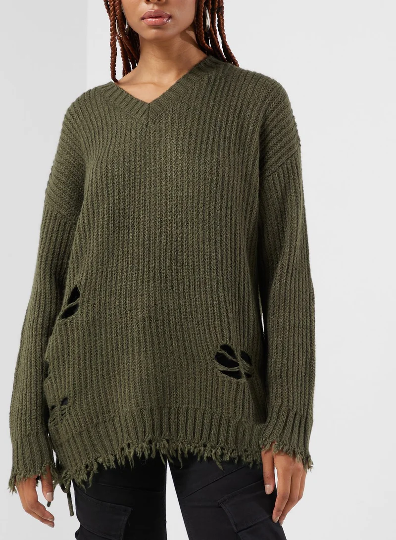 izzue  Logo Knit Sweatshirt for Women | Best Price UAE