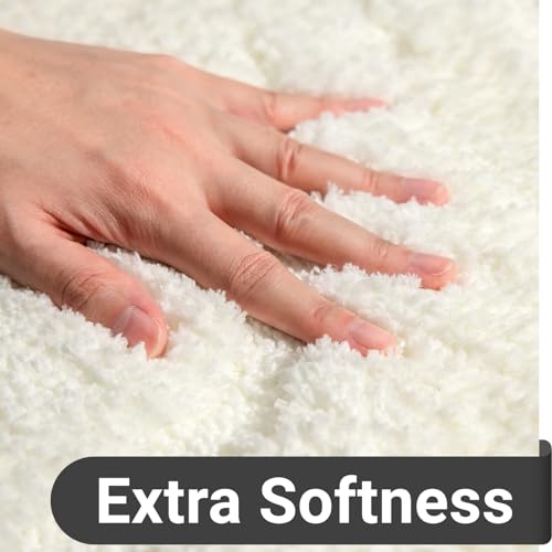 DEXDE Bathroom Rugs Runner 24 x 72 Inch, Extra Long Bathroom Rug Non-Slip Machine Washable Bath Mats Rug, Cream White Soft Carpets for Floor, Tub and Shower, Home Decor Accessories - Image 4