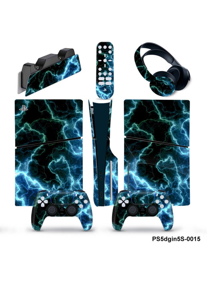 PS5slim Stickers P5 Host Protective Film Optical Drive Version Of The Digital Version Of The Five-in-one Full Package Stickers To Map Production-Color:PS5dgin5S-0015 - Image 1