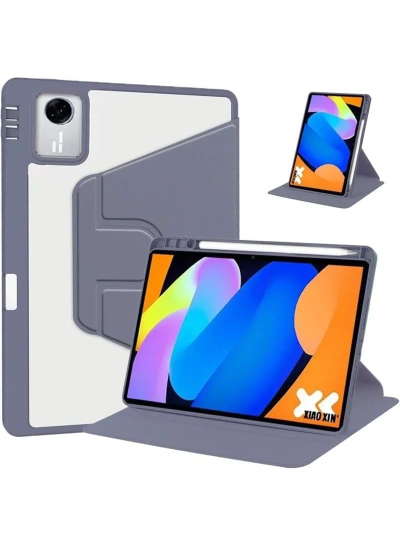 VKL Case for Lenovo Idea Tab 11 inch 2025 (TB336ZU/TB336FU) Smart Tablet Leather Case with Auto Wake/Sleep, 360° Rotating Stand Clear Back Cover with Pencil Holder (Purple) - Image 1