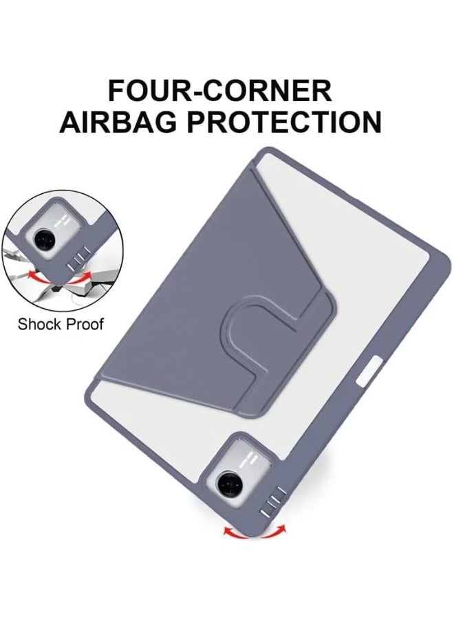 VKL Case for Lenovo Idea Tab 11 inch 2025 (TB336ZU/TB336FU) Smart Tablet Leather Case with Auto Wake/Sleep, 360° Rotating Stand Clear Back Cover with Pencil Holder (Purple) - Image 5
