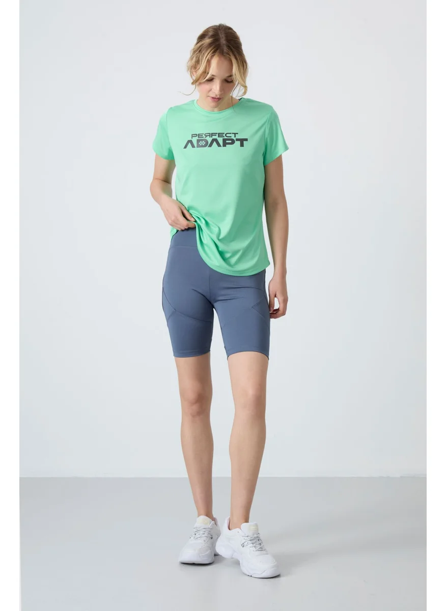 Tommy Life Petrol Polyester Flexible Standard Fit Performance Women's Biker Tights - 91013