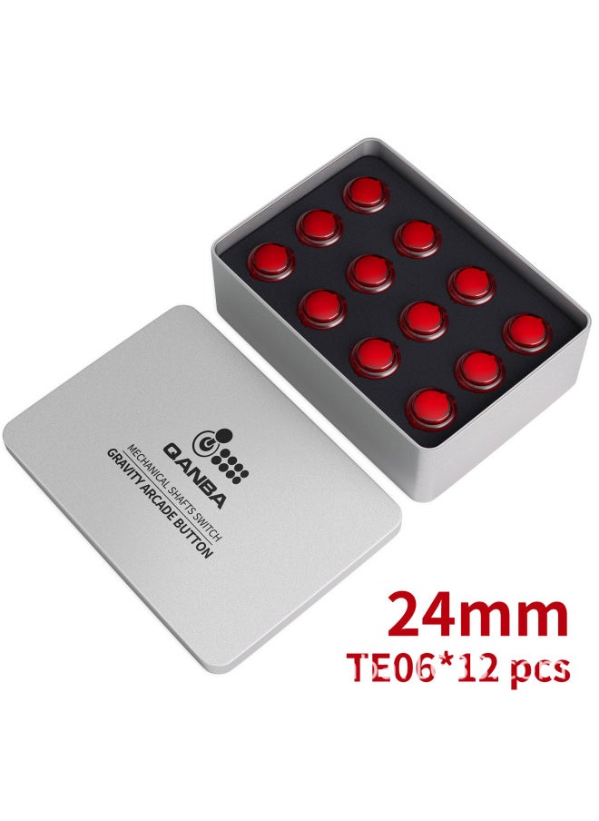 QANBA Boxing KT Gravity Adjustable Light, Medium And Heavy Three-gear Mechanical Shaft Fast Mute Arcade Button 30\24mm-Product Color:Te06 24mm Boxed  - Image 1