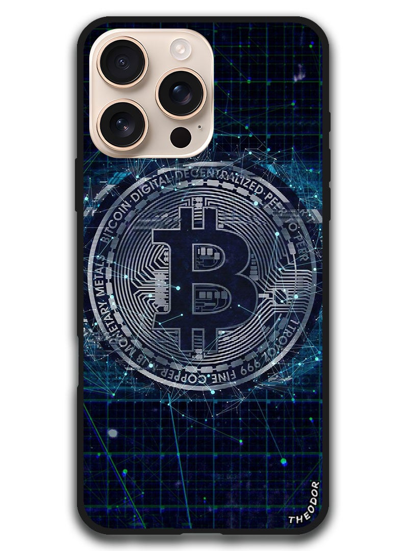 Theodor غطاء واقي مضاد للخدش ومقاوم للصدمات لجهاز iPhone 16 Pro Max (6.9) بوصة بيتكوين 2 - Image 1