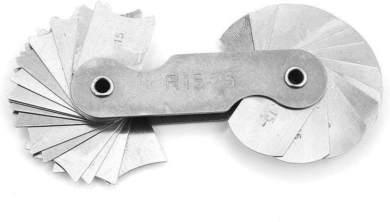 Walfront 4pcs Stainless Steel Radius Fillet Gauge Set R0.3-25 Measuring Tool for Concave Convex Contours Engineering Woodworking - Image 2
