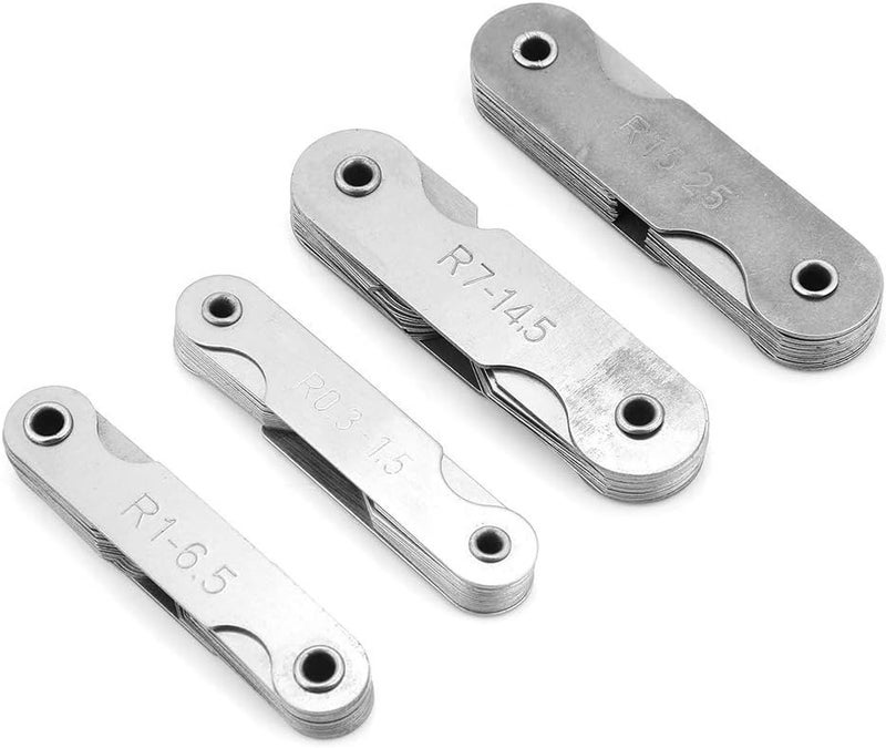 Walfront 4pcs Stainless Steel Radius Fillet Gauge Set R0.3-25 Measuring Tool for Concave Convex Contours Engineering Woodworking - Image 5