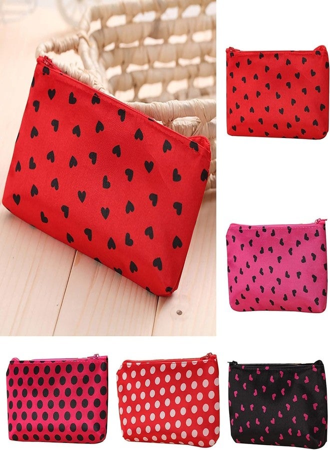 Wentoenapp Red and Black Love Heart Travel Toiletry Bag Make Up Bags, Portable Travel Cosmetic Bag Makeup Case Heart Dot Print Toiletry Wash Organizer for Bottles, Cosmetics, Bathroom Toiletries, Cosmetic Bags - Image 2