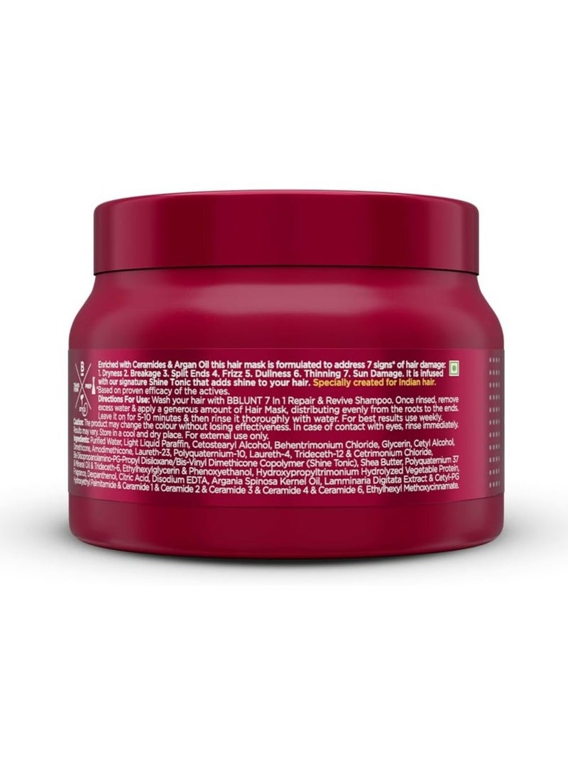 BBLUNT 7 in 1 Repair & Revive Hair Mask for Upto 100% Damage Repair - 250g| Addresses 7 Signs of Hair Damage | Enriched with Ceramides & Argan Oil - Image 2