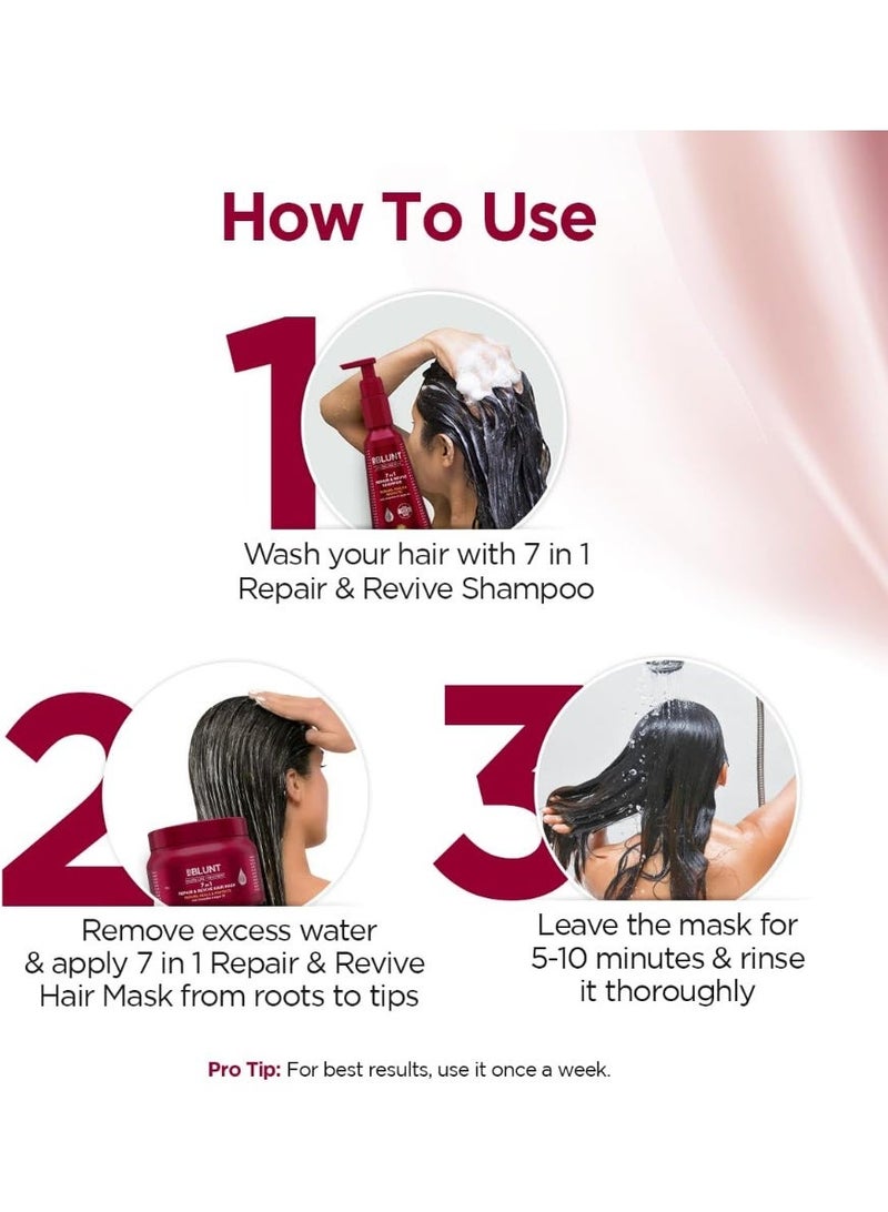 BBLUNT 7 in 1 Repair & Revive Hair Mask for Upto 100% Damage Repair - 250g| Addresses 7 Signs of Hair Damage | Enriched with Ceramides & Argan Oil - Image 5