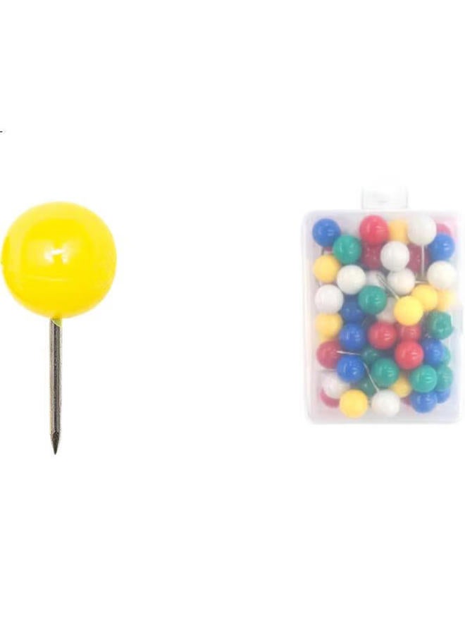 Ubiquitin Youbili Colored Spherical Pushpins, Map Report Pins, Photo Wall Pearl Pins, Earth Pins, 100 Pieces/Box, 4356 - Image 1