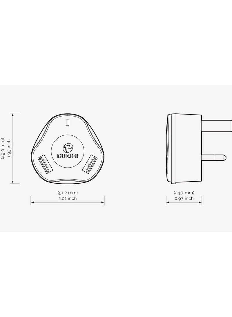 RUKINI Cobra Plus  Dual USB Power Adapter 1,5 m Pink - Image 2