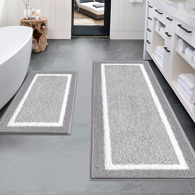 Pauwer Bathroom Sets  Non Slip Bath Mats Absorbent Shower Rugs for Tub and Floor