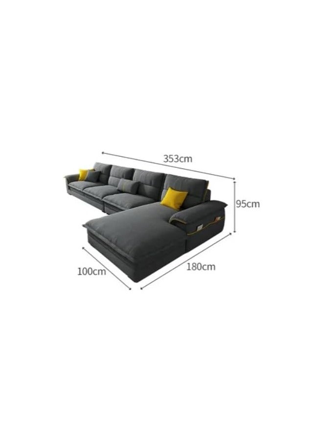 كومفينست طقم أريكة على الطراز الشمالي من Comfynest على شكل حرف L مع وسائد فخمة  - Image 2