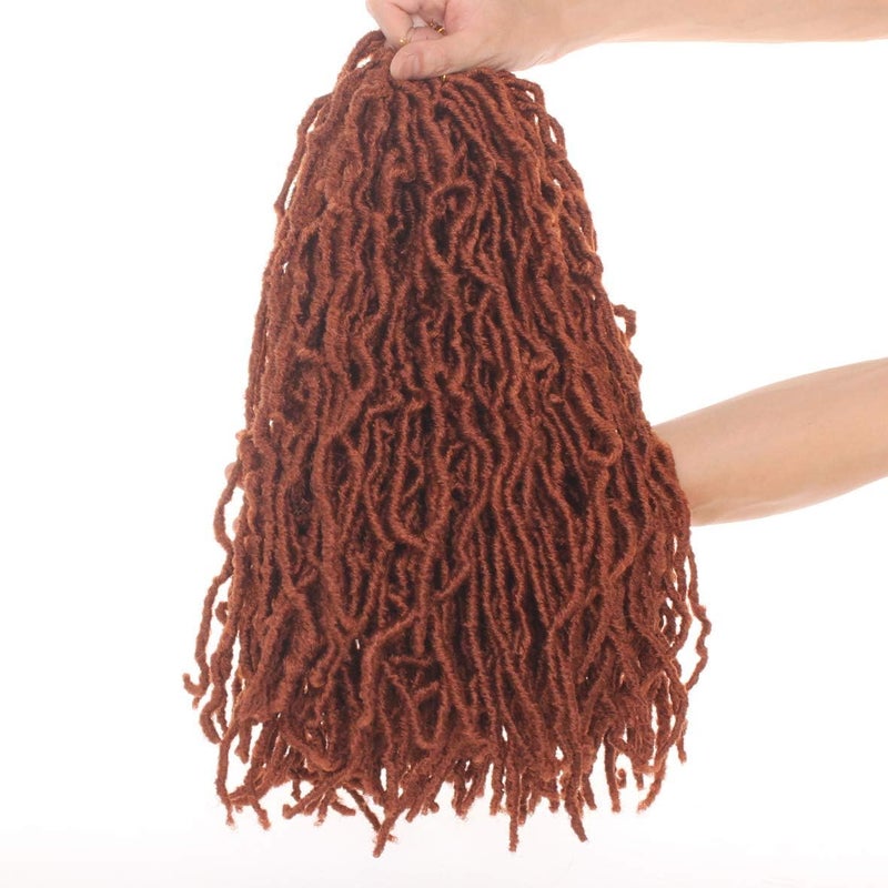 Leeven 18 Inch New Soft Locs Crochet Braids Hair 350# Pre-looped Curly Locs Braiding Hair 7 Packs Ginger Goddess Locs Hair Extensions Cooper Red Faux Locs Crochet Hair for Women - Image 2