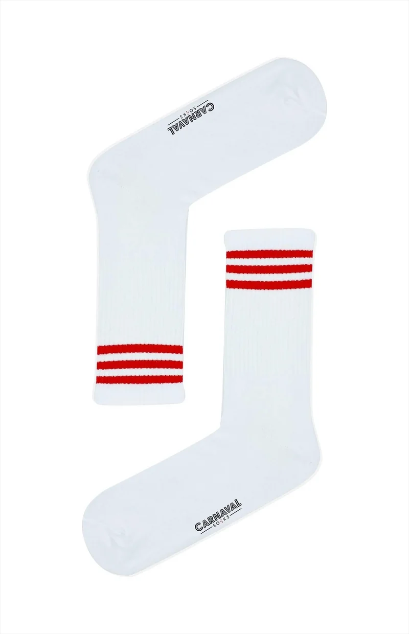 كارنافال سوكس Long Red Stripe Patterned Colorful Socks