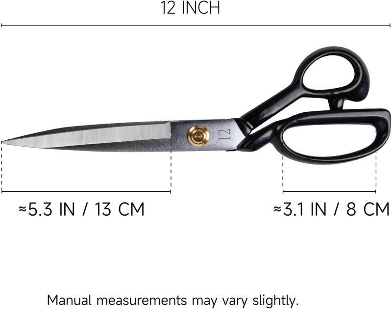 OMNIA مقص خياطة هافنور®، مقصات قماش احترافية، مقصات ثقيلة، مقصات تطريز لصنع الملابس، الخياطة، التعديل - أسود (12 بوصة) - Image 2