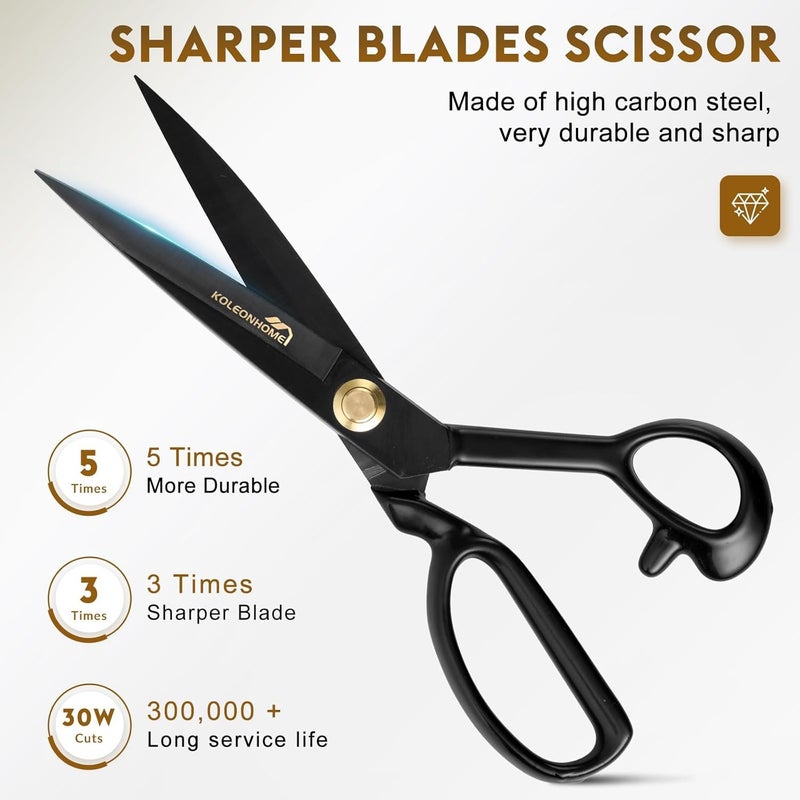 OMNIA مقص خياطة هافنور®، مقصات قماش احترافية، مقصات ثقيلة، مقصات تطريز لصنع الملابس، الخياطة، التعديل - أسود (12 بوصة) - Image 3