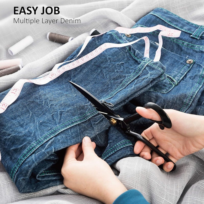 OMNIA مقص خياطة هافنور®، مقصات قماش احترافية، مقصات ثقيلة، مقصات تطريز لصنع الملابس، الخياطة، التعديل - أسود (12 بوصة) - Image 4